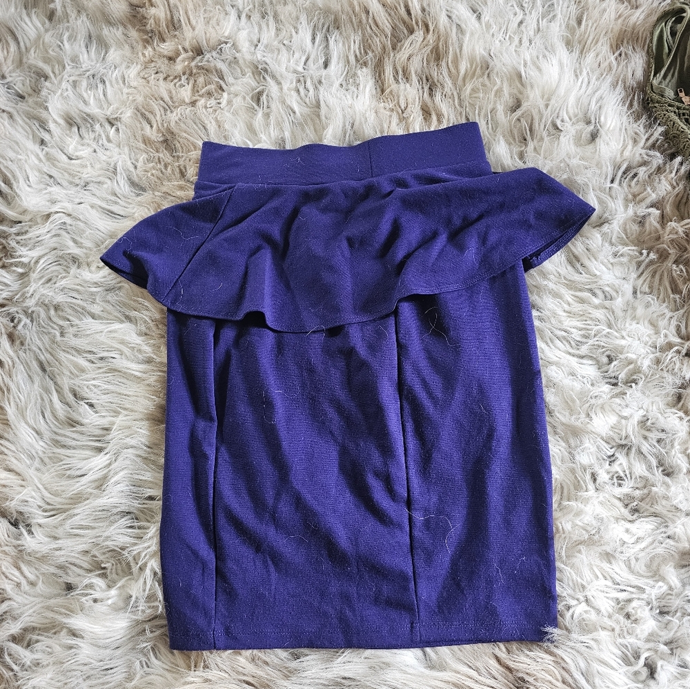 Elegant Purple Women's Peplum Skirt